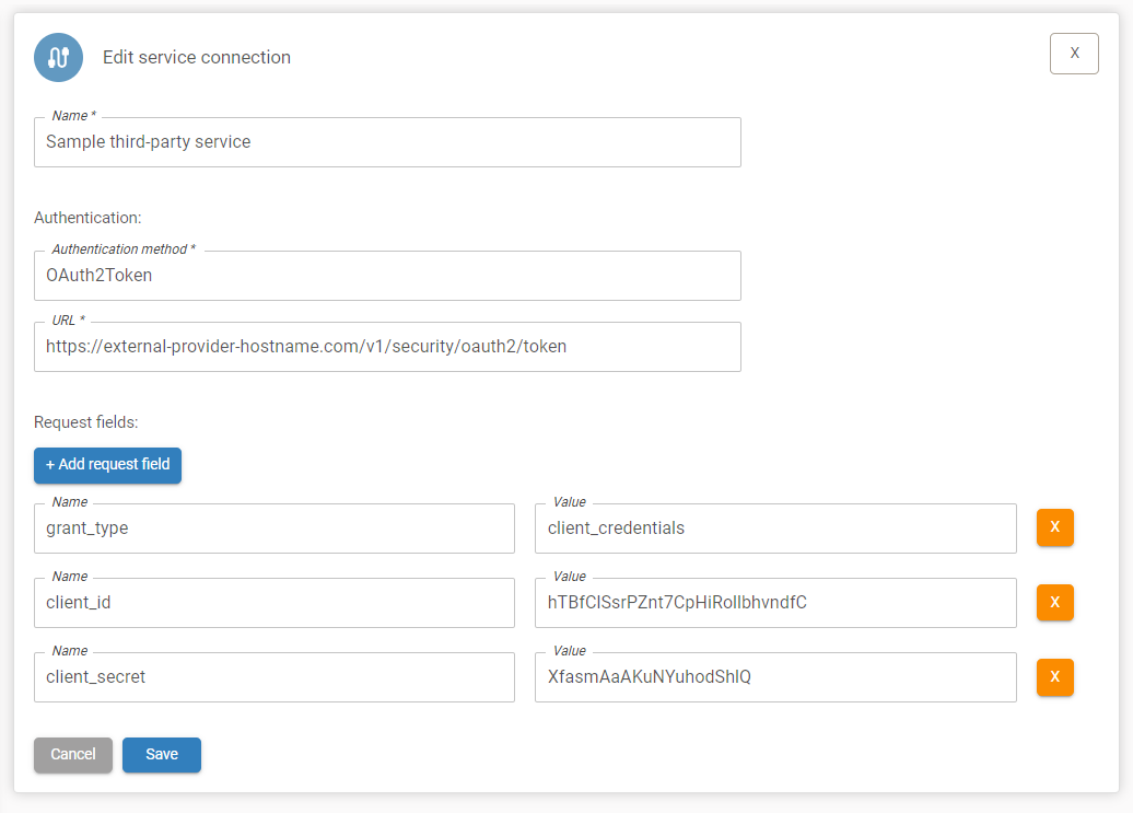Developer portal service connection